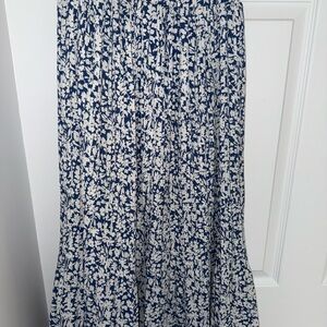 Floral Blue and White Women's Skirt